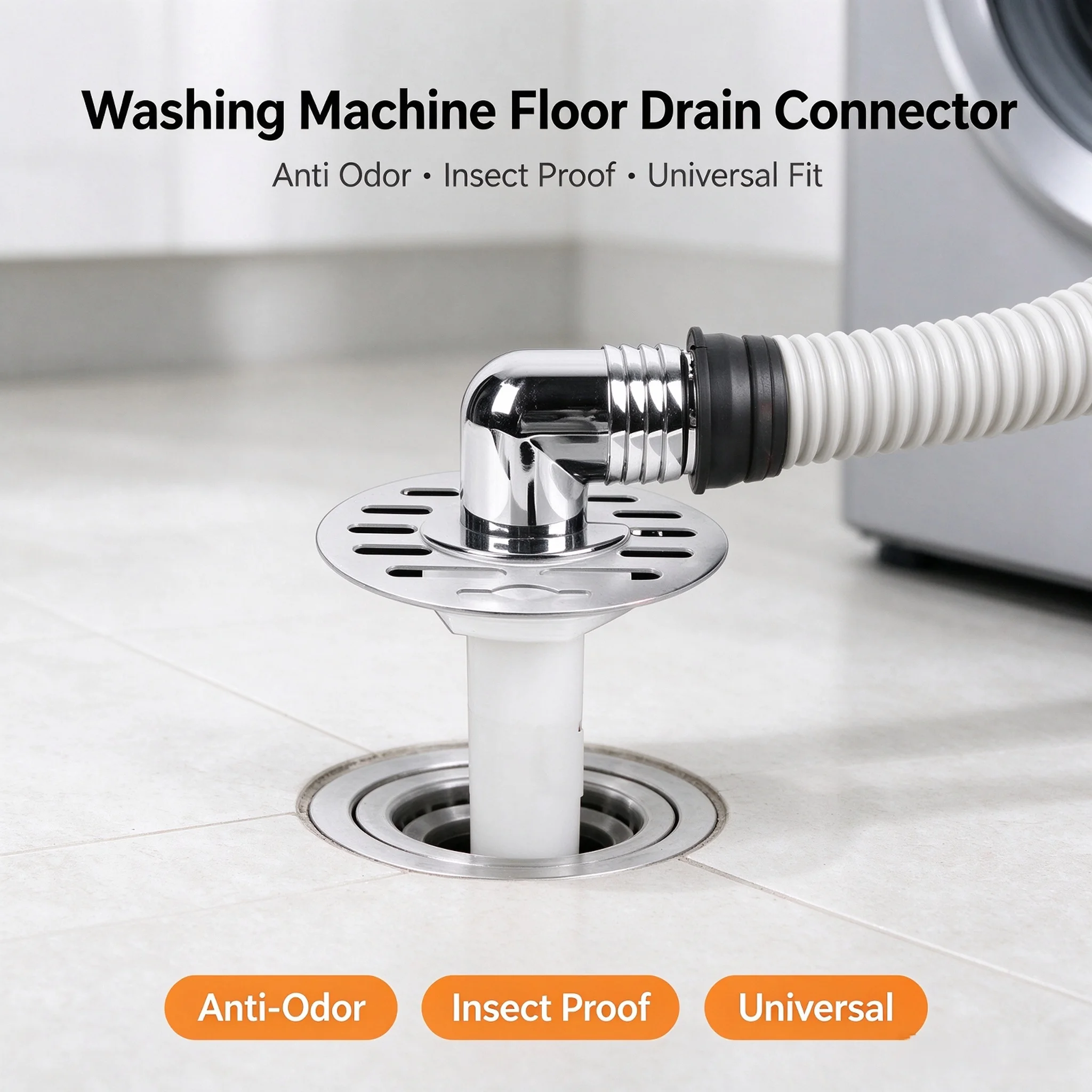 Washing Machine Floor Drain Connector, Anti Odor Insect Proof Sewer Adapter, Universal Bathroom Drain Fitting