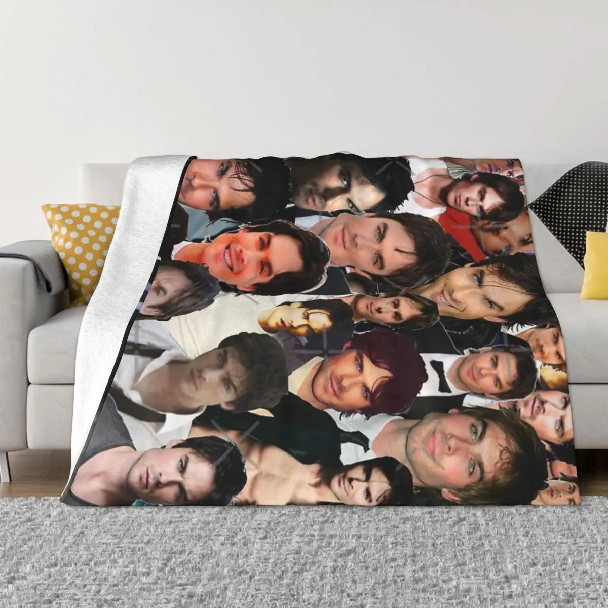 Ian Somerhalder Photo Collage Home Knee Blanket Throw Blanket Thin Wadding Blanket Throw Blanket