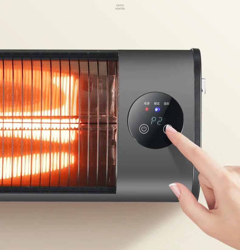 ฮีตเตอร์ไฟฟ้าแบบท่อคาร์บอนไฟเบอร์650/1500W ลมร้อนรีโมทคอนโทรลแบบพกพา pemanas ruangan elektrik