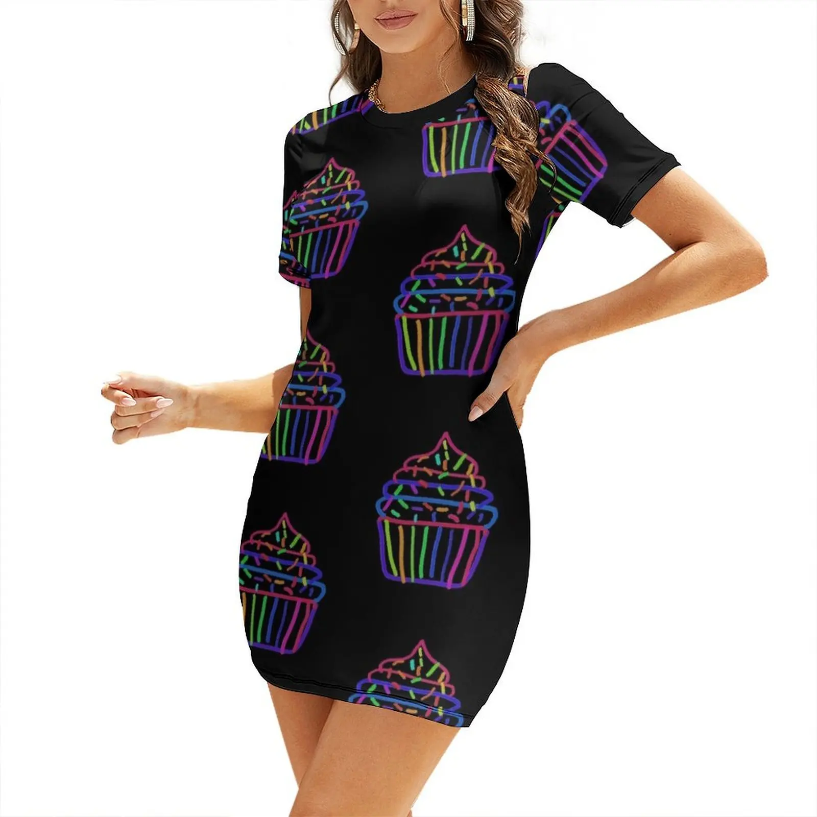 

Stella’s cupcake Short-Sleeved Dress summer dresses ladies 2025 women's evening dresses beach dresses Dress