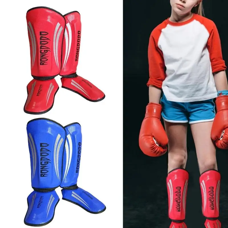 

PXPF Sports Shin Guards Kickboxing Martial Art Leg Foot Protective Pad Sparring Gear for Taekwondo Boxing Martial Art