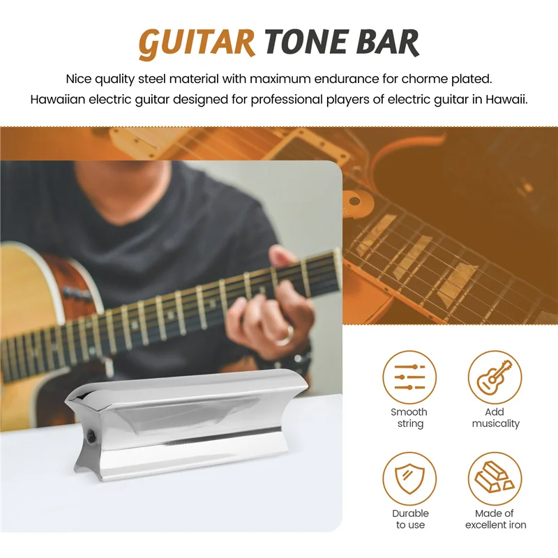 

Shoppingsports Guitar Slide Steel Solid Stainless Tone Bar Hawaiian Slider For Acoustic Electric Guitar Instruments Portable(Chr