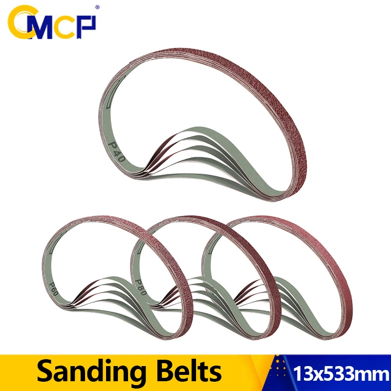 

CMCP 13x533mm Sander Paper Sanding Belts Grit 40/60/80/120/180 Grinder Sanding Paper for Polish Wood Metal Abrasive Tool