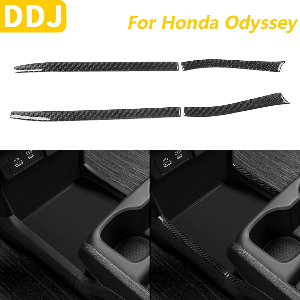 Für Honda Odyssey 2018-2025 Carbon Faser Zentrale Steuerung Lagerung Beide Seite Panel Trim Streifen Auto Zubehör Innen Aufkleber