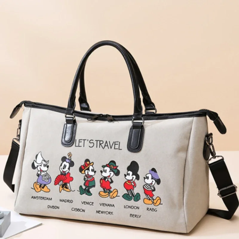 Disney Mickey New Travel Tote Luxury Brand Large Capacity Luggage Bag Canvas Fashion Trend Gym Bag Travel Bag Storage Bag