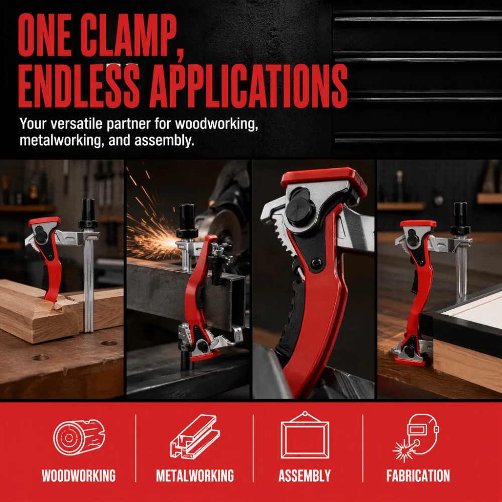 Quick Ratchet Mechanism Bench Dog Clamp Vertical Surface Extended Dog End Hold Down Clamp Quick Ratchet fixture For Woodworking