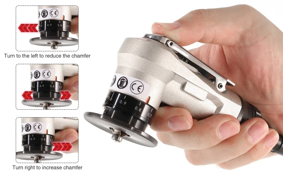 Mini Pneumatic Chamfering Machine Portable Handheld 45 Degree Arc Air Beveling Machine 1/4 Inch Air Inlet For Trimming Deburring