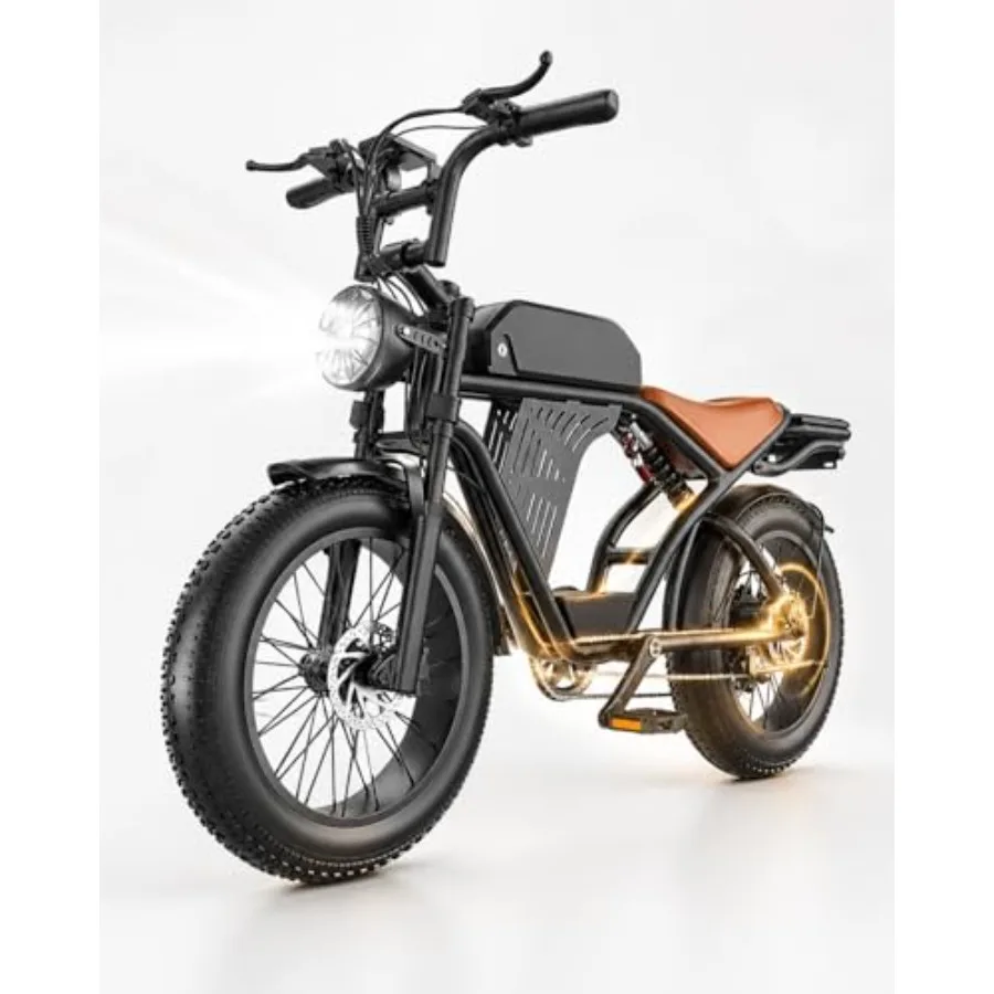 

Electric dirt bike for adults: 2500W peak, 32MPH, 48V 20Ah battery, dual suspension, 20x4.0 fat tires, black matte finish, off-