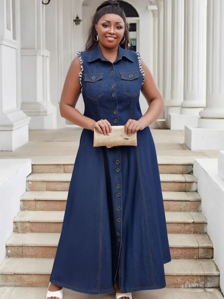 فساتين أفريقية للنساء جديد الدنيم الخريف المرأة الأفريقية Dashiki طباعة فستان ملون أفريقيا الملابس Dashiki أنقرة فساتين السيدات