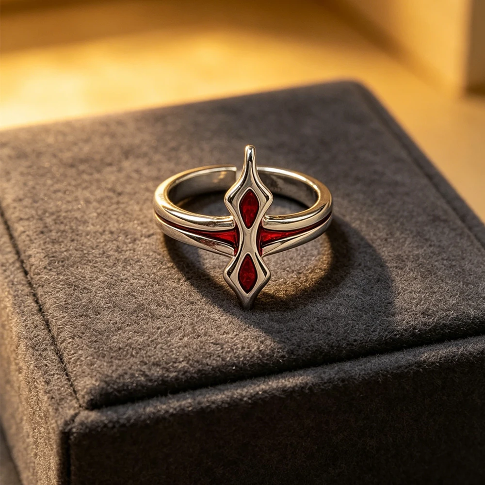 Game Honkai Star Rail March 7th Cosplay Ring Gothic Rock Irregular Shaped Adjustable Opening Ring Jewelry Accessories