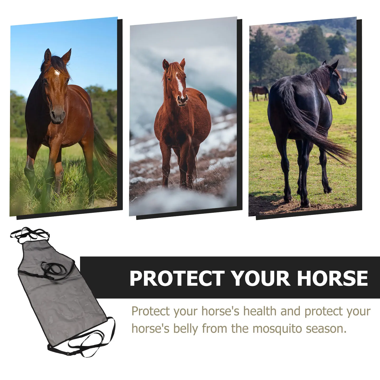 

Horse Belly Protective Cover Adjustable Mesh Uv Protection Breathable Fly Sheet For Adult Horses Summer Horse Abdomen