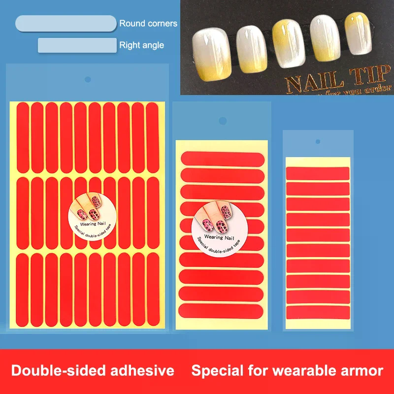 เทปกาวสองหน้าสำหรับตกแต่งเล็บ 3 แผ่น/1 ม้วน เทปใสสำหรับติดเล็บ สำหรับตกแต่งเล็บ สติ๊กเกอร์เสริมความงาม