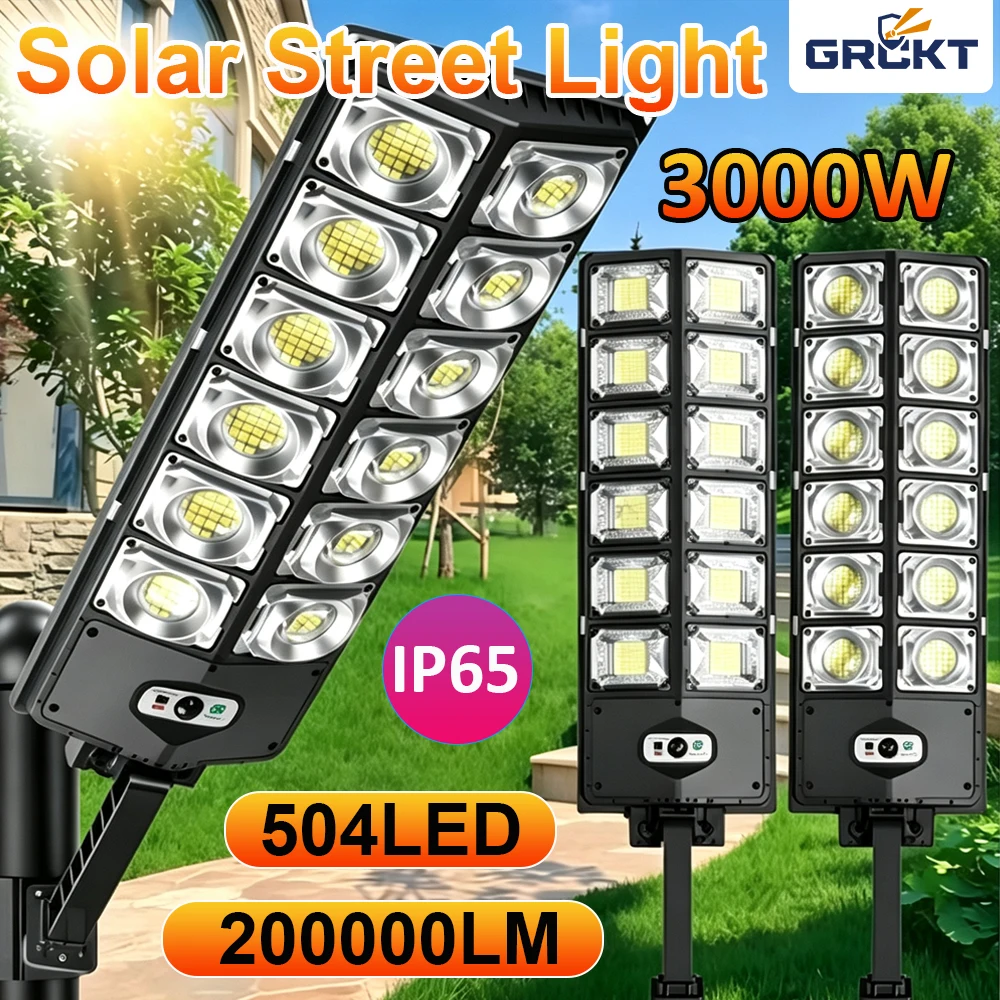 1000W/3000W Solar Street Light High Quality Outdoor Waterproof Solar Light Outdoor Powerful Adjustable Light For Courtyards Lamp