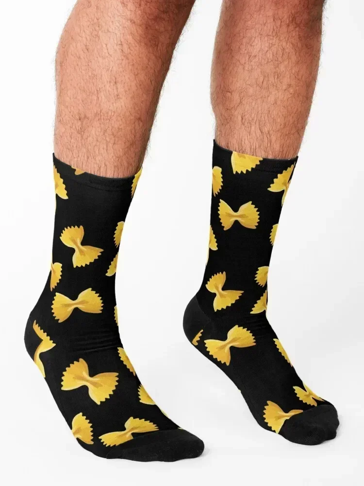 Calcetines negros tipo pasta Farfelle, calcetines bonitos y transparentes de algodón para hombre, calcetines de lujo de alta calidad para mujer, venta al por mayor