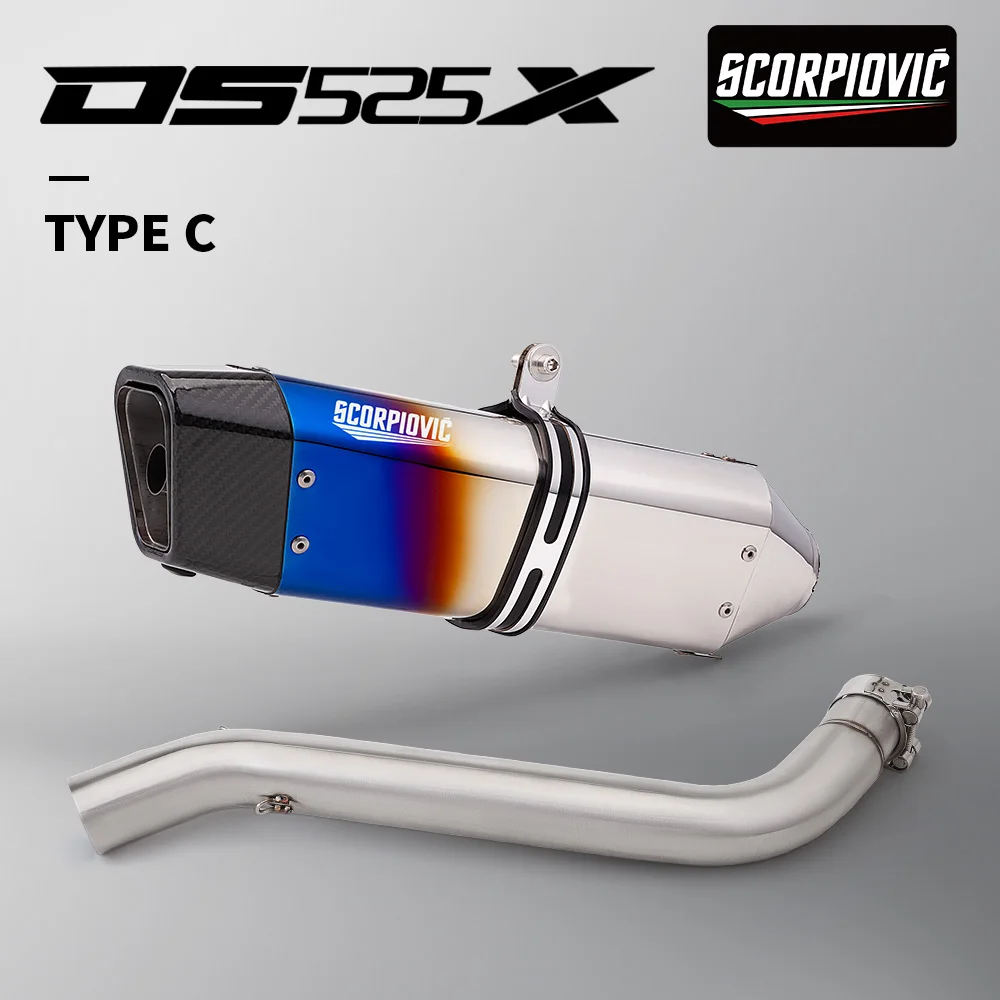 

Motorcycle Exhaust Escape For VOGE DS525X DS 525X 20023 2024 Modified Muffler 51mm Middle Link Pipe Slip on