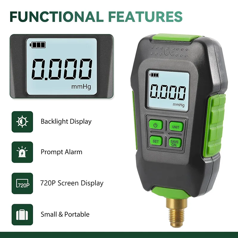 Imagem -04 - Digital Eletrônico Vácuo Indicador Indicador Pressão de Alta Precisão Contando Faixa de Medição 010000pa 72psi Novo