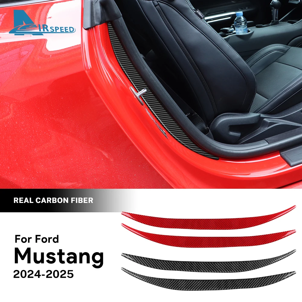 

Настоящая мягкая наклейка из углеродного волокна для Ford Mustang GT 2024 2025 LHD RHD внутренняя рамка двери автомобиля Декор интерьерная отделка Аксессуары