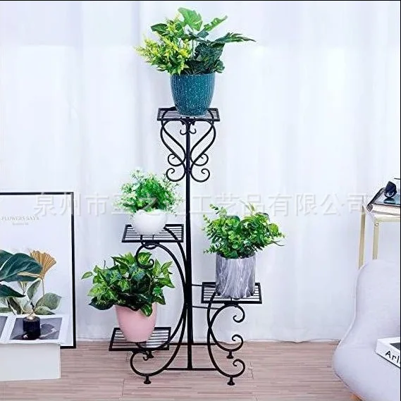 Nordic explosive indoor metal floor style flower rack adjustable iron work flower rack