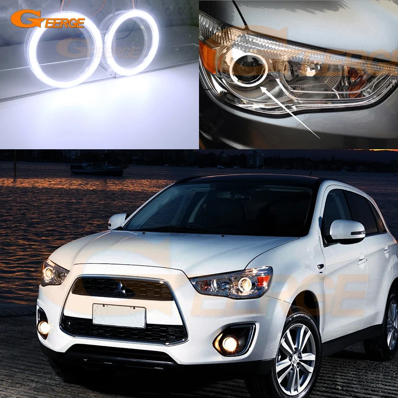 For Mitsubishi ASX 2010 2011 2012 2013 2014 2015 2016 Excellent Ultra Bright COB Led Angel Eyes Kit Halo Rings Car Accessories