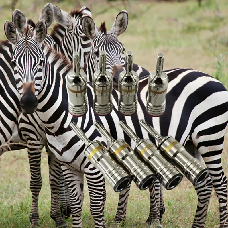 

Разъемы типа «банан» Pro Audio (2/4/8 шт.) — GF-RH00011B, родиевые контакты с криоконтролем