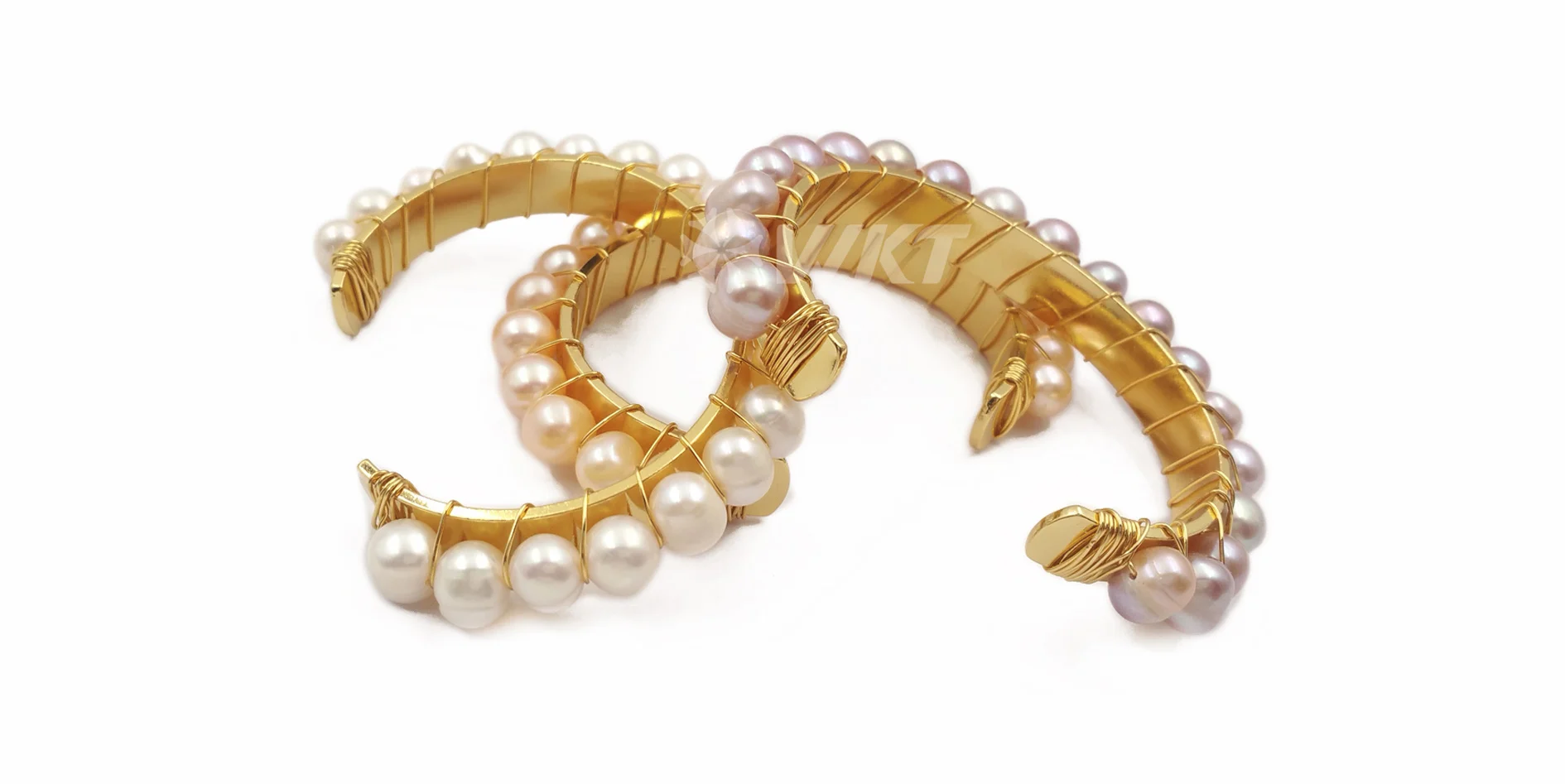 WT-B474 WKT New Arrivals Natural Pearl Handmade Bracelet With Metal Dipped Women Fashion Bracelet Jewelry