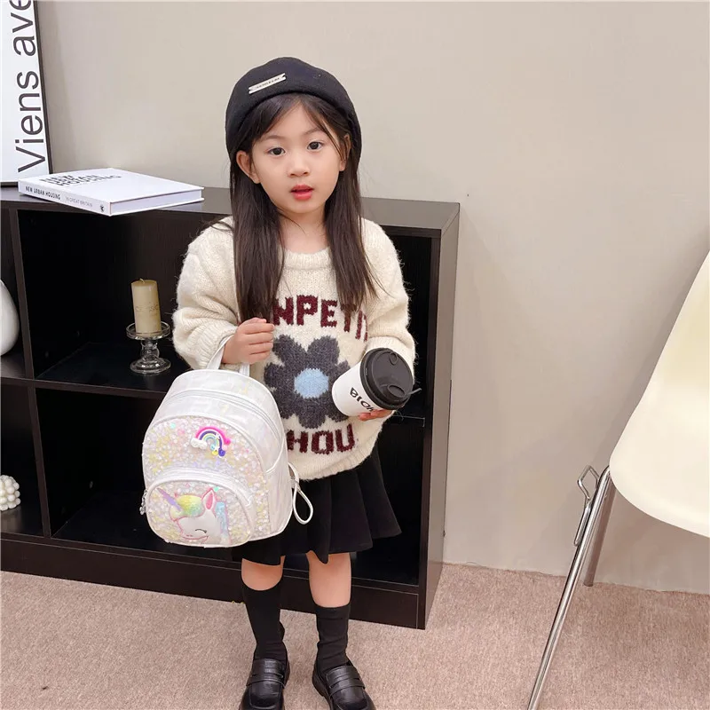 Shining Schoolbags Princess Girls Backpack Bling Glitter Backpacks Kindergarten Sequins School Bag Children Unicorn Book Bags