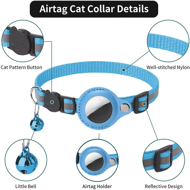 Cat Positioning Collar Protective Case Reflective Bell Anti Loss Cat Collar Protective Case Suitable For Apple Airtag