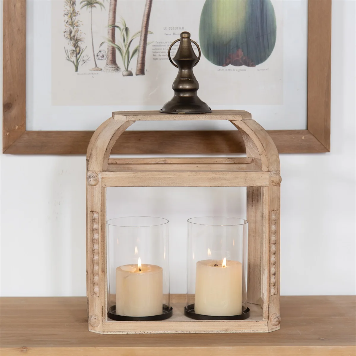 Nordic retro candle stand decoration homestay rom  c creative solid wood candle stand photo background props