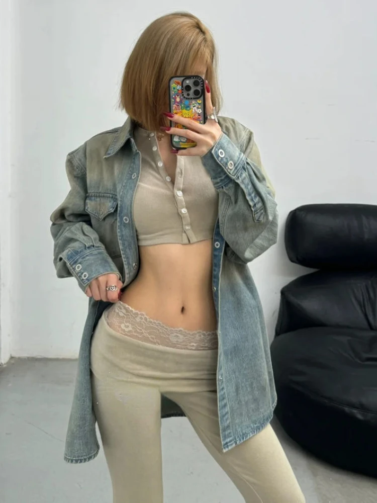 Autumn Solid Casual 2 Piece Sets Women Harajuku Y2k Design Crop Tops+High Waisted Pants Female Korean Fashion Retro Suit 2024