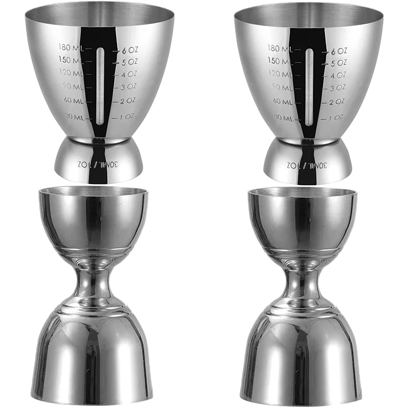 

New 30/60ml Cocktail Bar Stainless Steel Jigger Double Spirit Measuring Cup For Home Bar Party Club Accessories Barware Tools