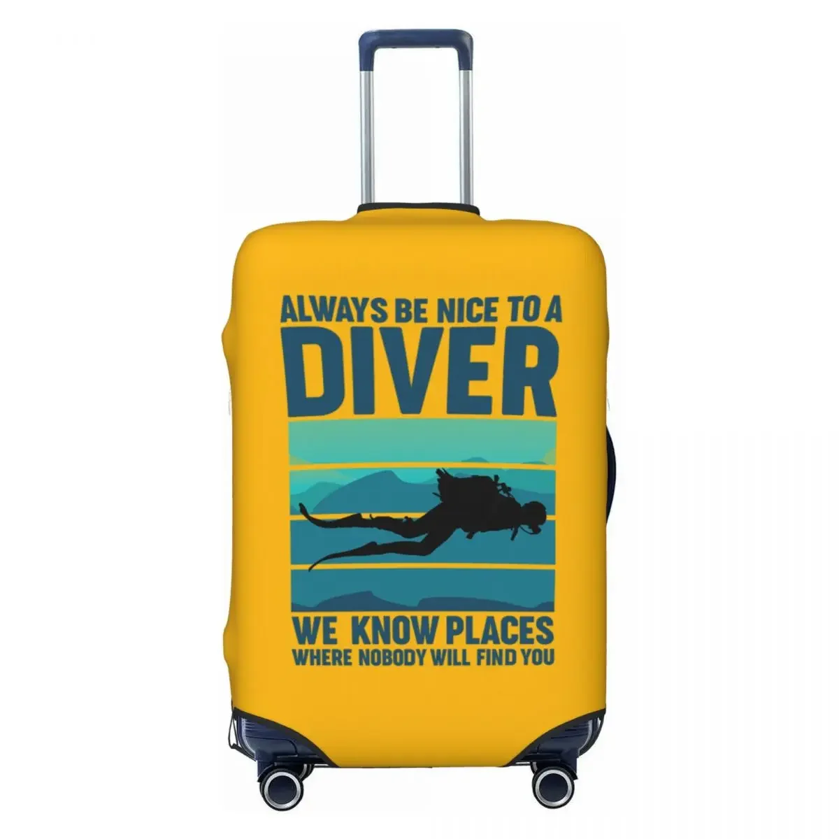 Custom Scuba Diving Suitcase Cover Washable Dive Diver Quotes Luggage Covers Protector for 18-32 inch