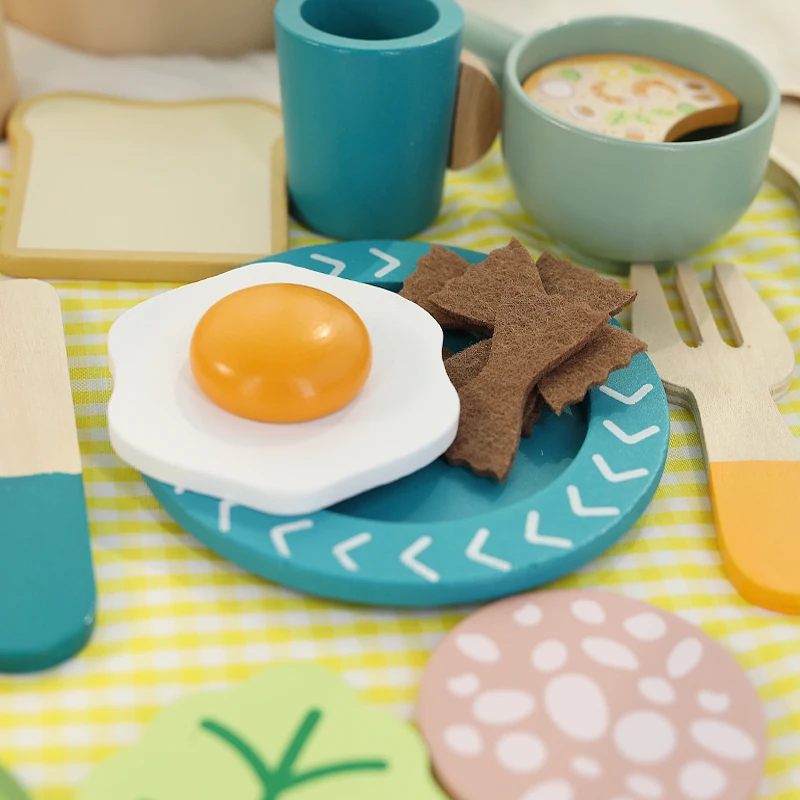 木製子供用シミュレーションキッチンおもちゃ、早期教育知育玩具、調理器具鍋フライパンごっこ遊び、食べ物、ロールプレイ