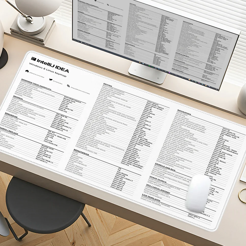 لوحة ماوس Intellij Idea Shortcuts XXL قاعدة مطاطية للألعاب مع حافة مخيطة ملحقات مكتبية غير قابلة للانزلاق لنظام التشغيل MacOS Windows #1