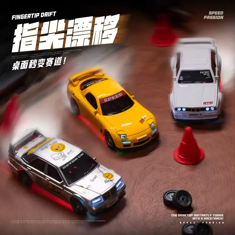 Qnm Mini RC Drift Car M3 Rennwagen Modell Fernbedienung Tischdekoration Sammlerspielzeug für Kinder Geburtstagsgeschenk