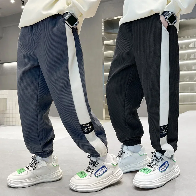 

Boys Pants Spring Autumn Sweatpants for Kids Thicken Teenager School Joggers Children Sports Clothes 4-14years