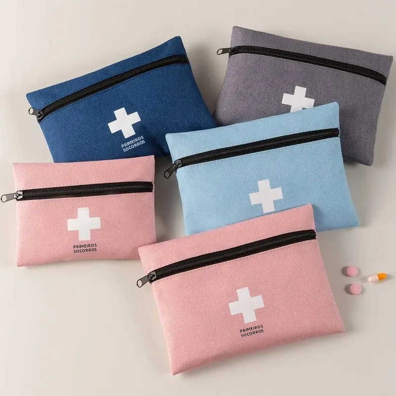 Kit de Primeiros Socorros Compacto para Emergências, Bolsa de Armazenamento de Suprimentos Médicos para Viagem, Casa e Atividades ao Ar Livre, Portátil e Leve