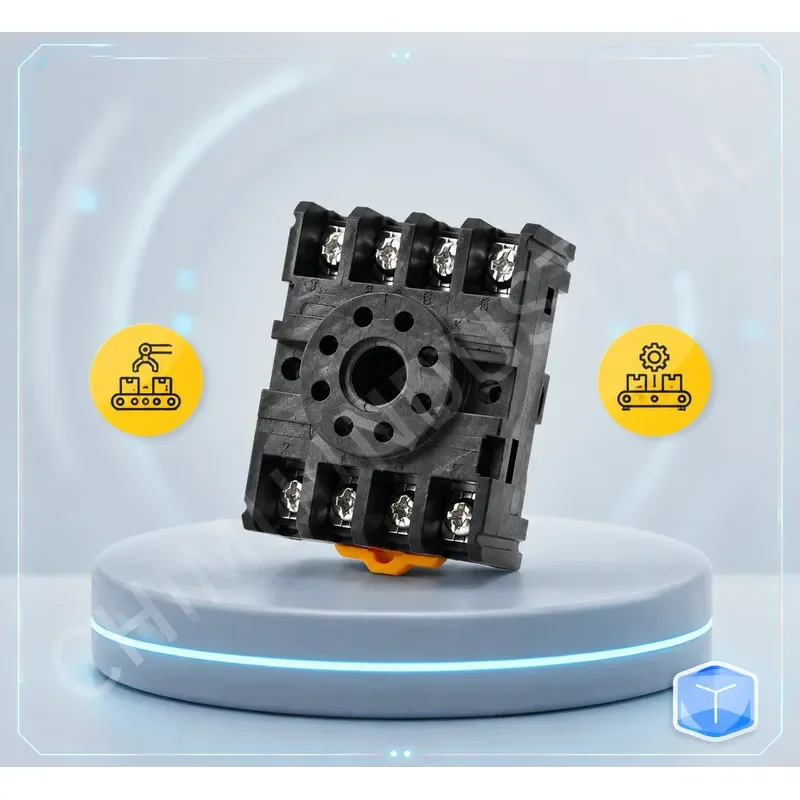 【CHIMU INDUSTRIAL】 for PF083A Relay Socket 8 Pin Round Base Copper DC
