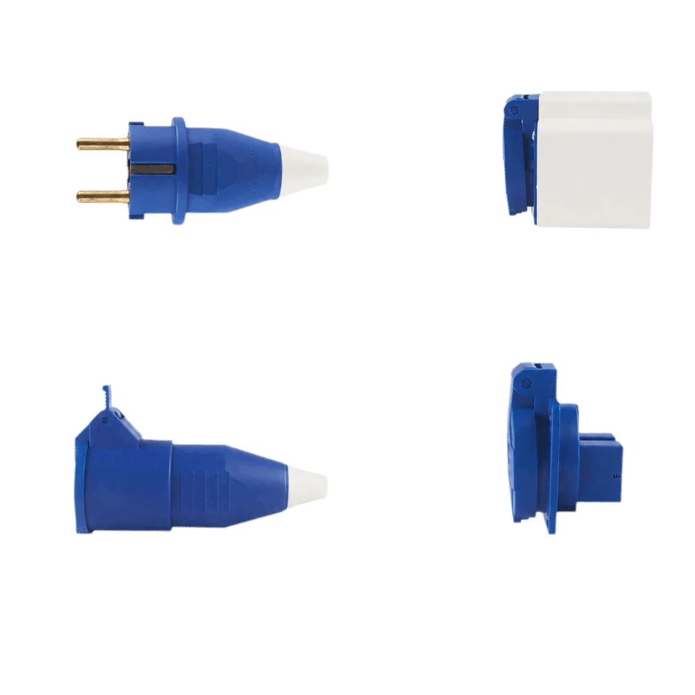 2 Pin 16A Industrial Connector IP44 Grade Single Phase Outdoor Cable Joint EU Spec Shell Weather Proof EU Standard Plug