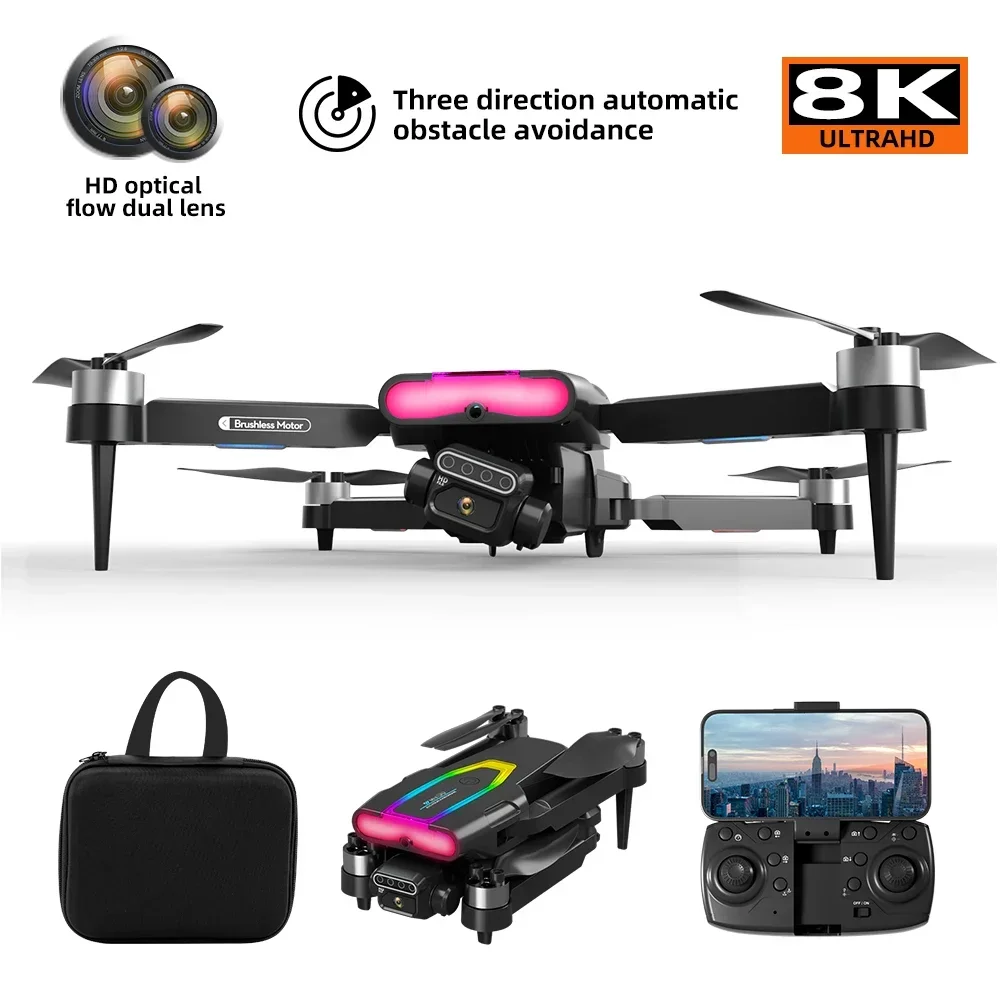 Imagem -05 - Controle Remoto Drone 4k hd Câmera Evitar Obstáculos Fotografia Aérea Fluxo Óptico Quadcopter Dobrável 8k F199 Profissional