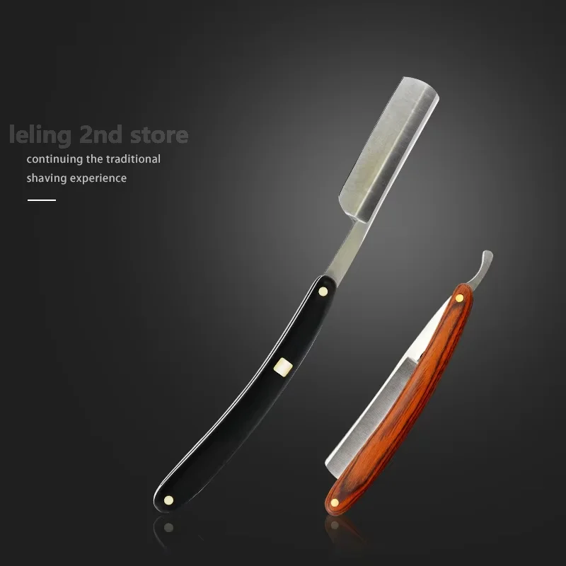 Alat Cukur Manual Pisau Cukur Pria Gagang Kayu Cokelat Hitam Pisau Cukur Profesional Kualitas Tinggi Hadiah Pisau Cukur