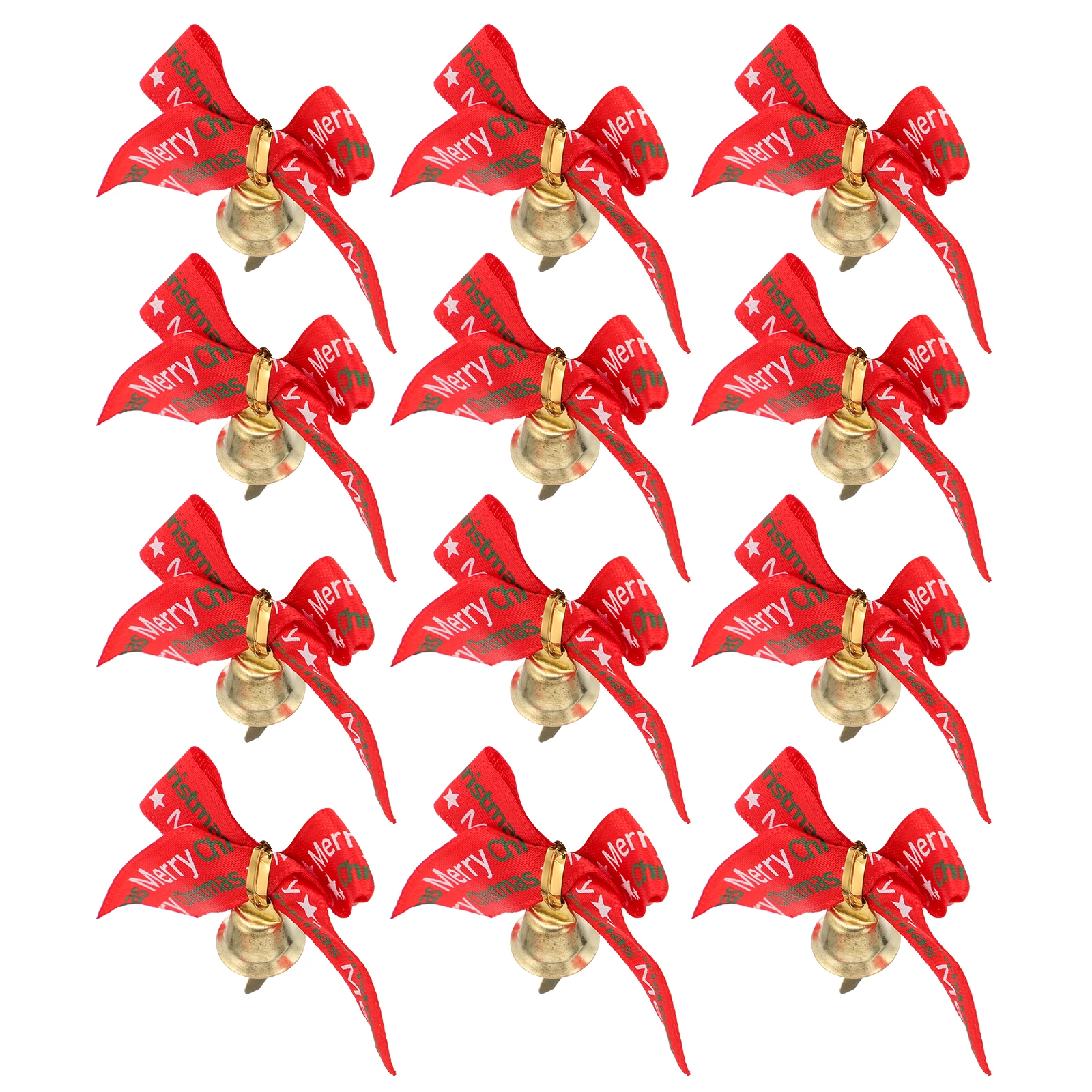 

24 Pcs Gift for Family Bows Ribbon Christmas Party Decoration Bell Decorating