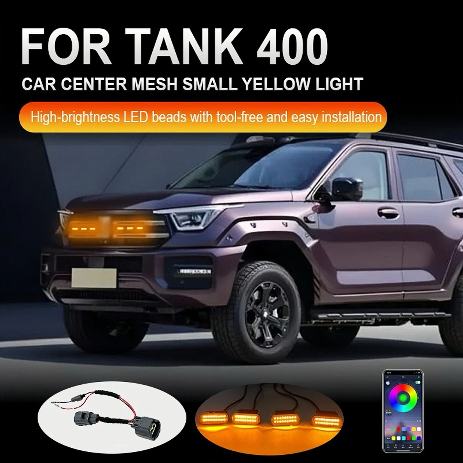 FOR TANK 400 Front Grille Lights Running Warning Light Vehicle Specific Warning Daytime Running LED Grille