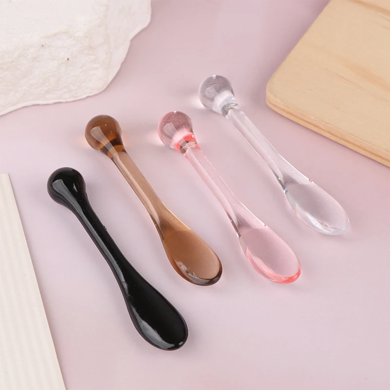ไม้พายอะคริลิคสำหรับเครื่องสำอาง พร้อมกล่อง สำหรับครีมหน้า มาส์กโคลน ช้อนผสมเครื่องสำอาง อุปกรณ์แต่งหน้า ลูกกลิ้งซับน้ำ สำหรับทาหน้า