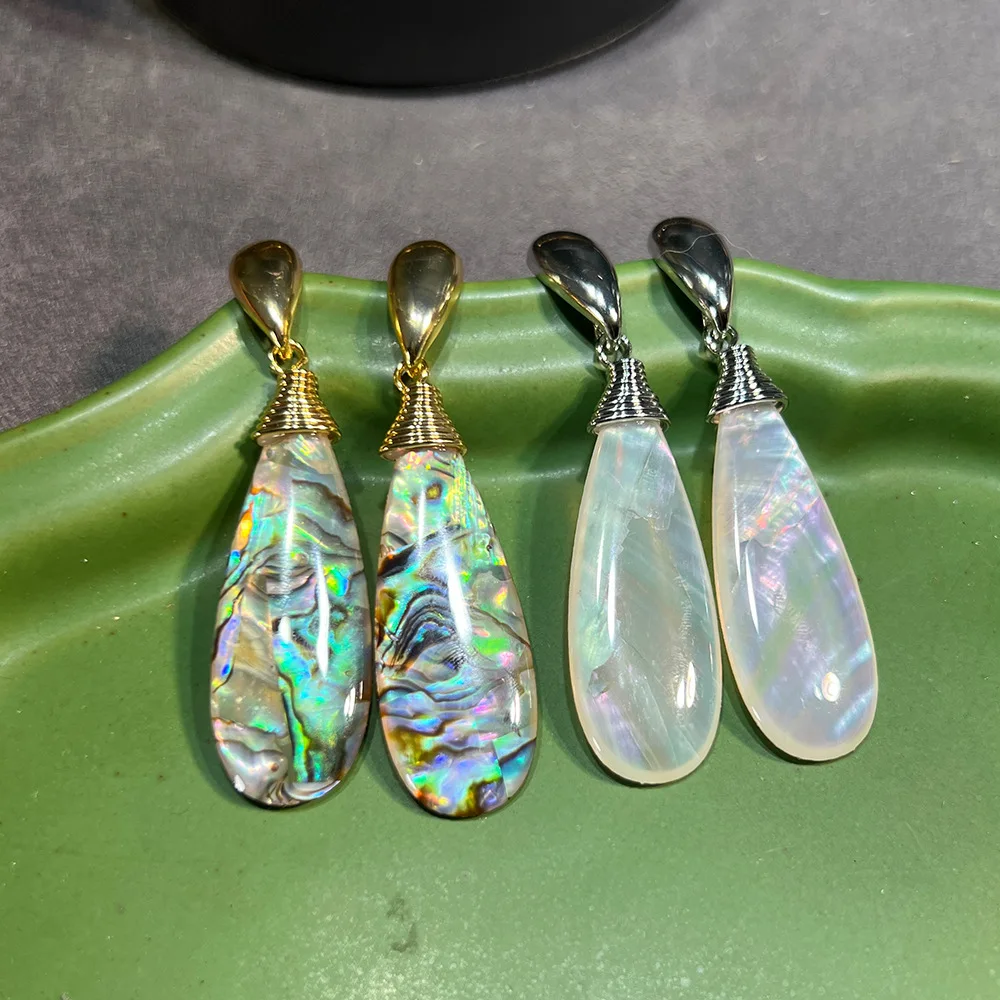 Luxury Vintage Natural Colorful Shell Terrestrial Metal Earrings Dinner Party Magazine Shoot Decorative Earrings for Women NEW