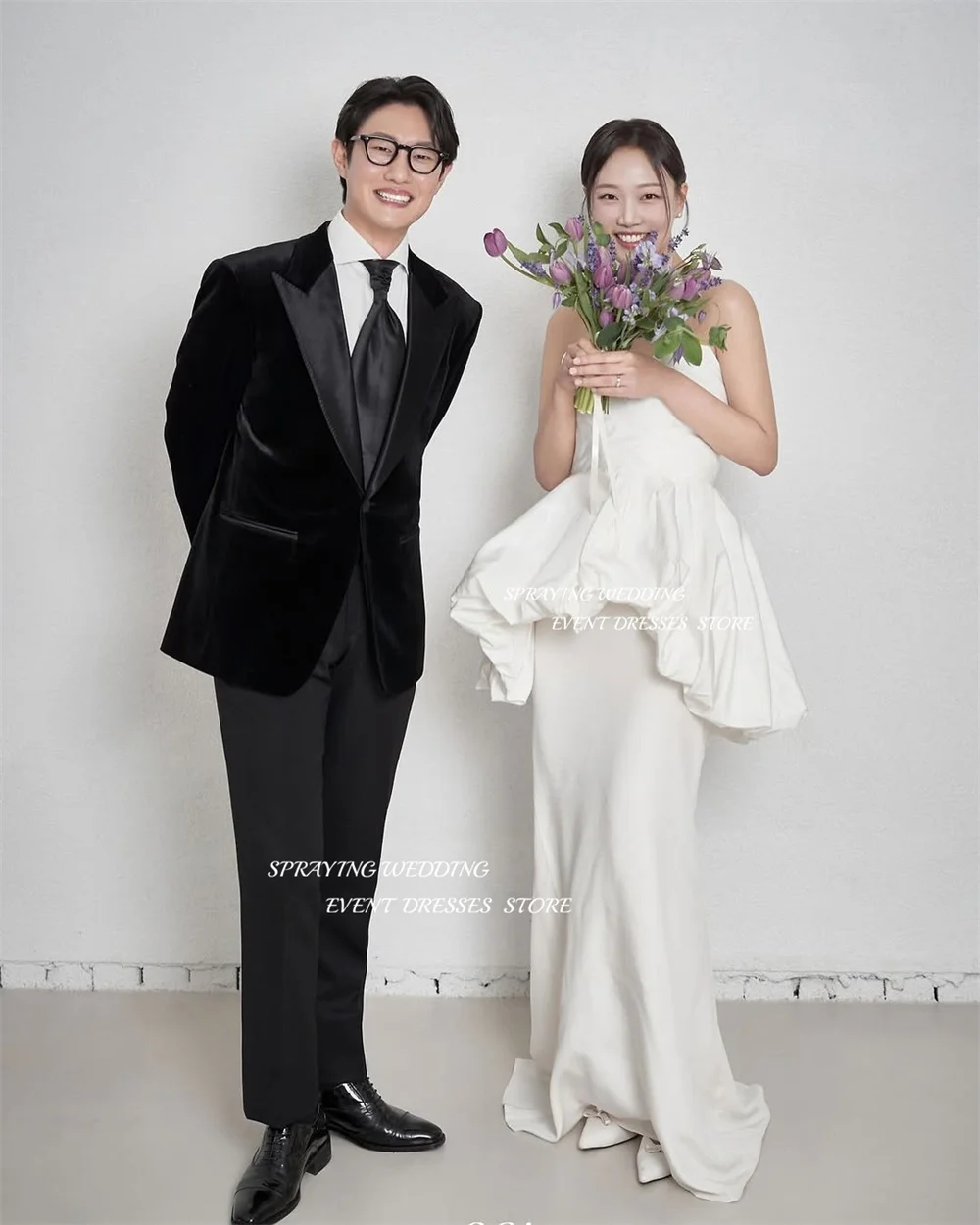 الرش أنيقة العاج حورية البحر الزفاف صورة تبادل لاطلاق النار فساتين الخامس الرقبة التفتا طويلة المتدرج كوريا فستان زفاف مشد  ওয়েডিংডمخصص