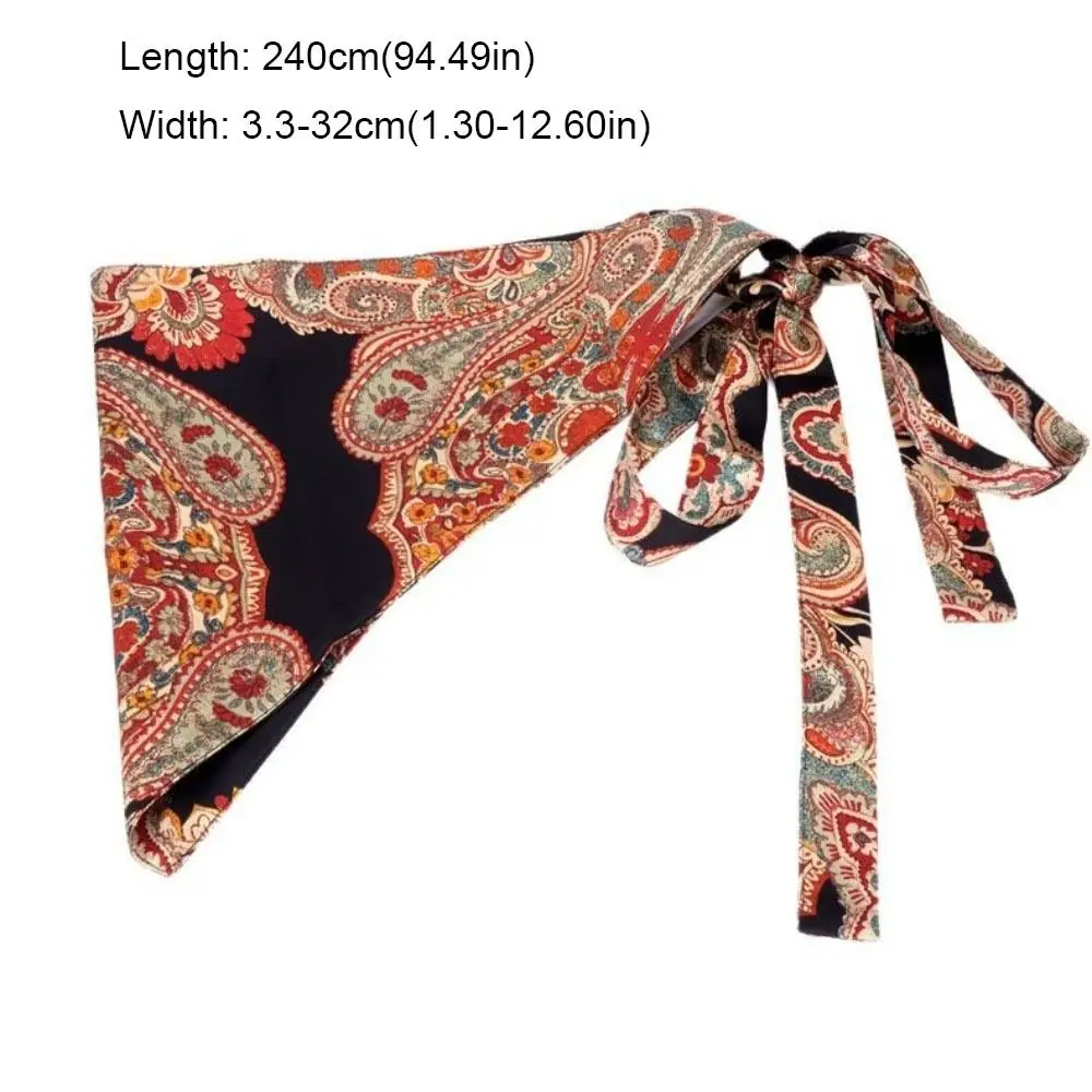 Cintura triangolare in stile etnico con stampa Cintura triangolare floreale in stile cinese Jeans Decor Accessori di abbigliamento