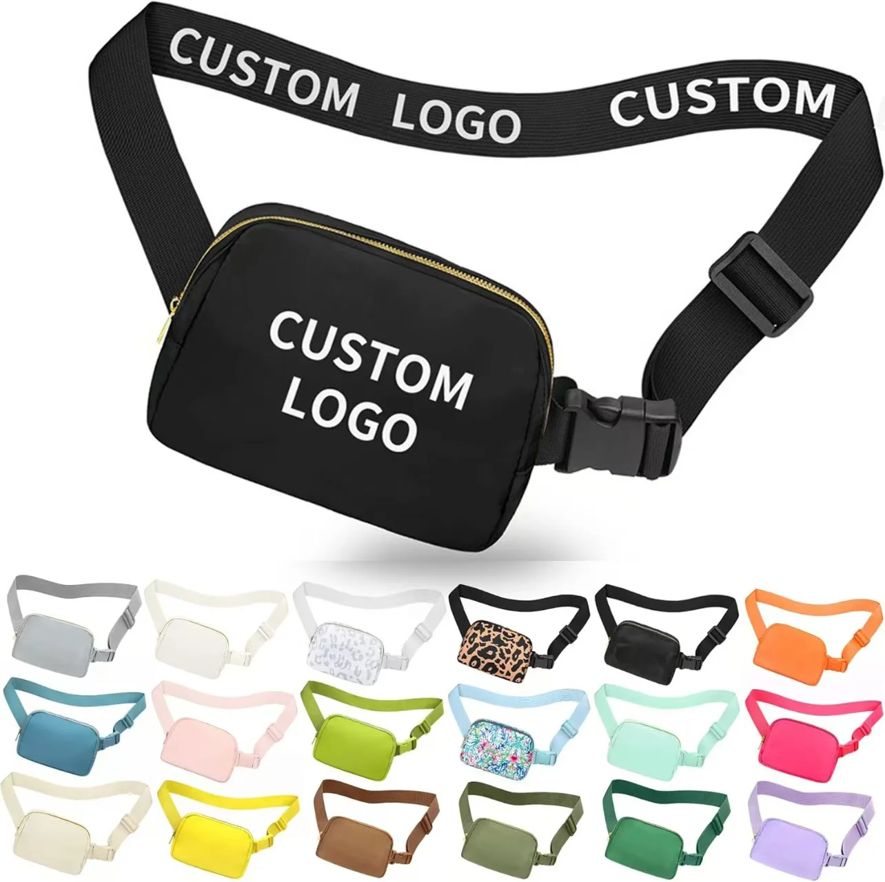 

High quality metal logo sports Yoga portable women bag waist pack Running fitness waist pack