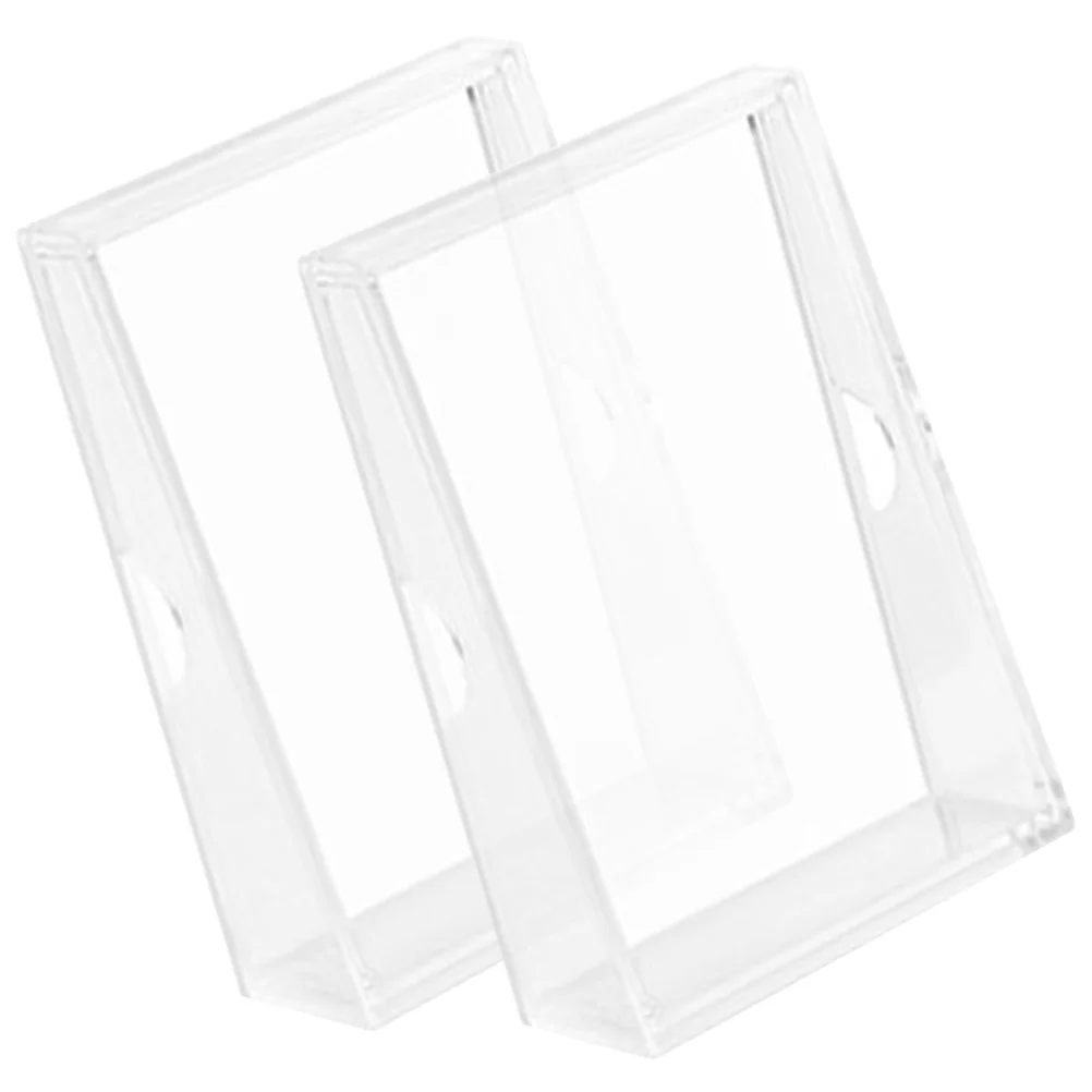 2Pcs Acrylic Currency Collection Box Portable Coin Display Storage Case Transparent Clear Currency Holder Organizer