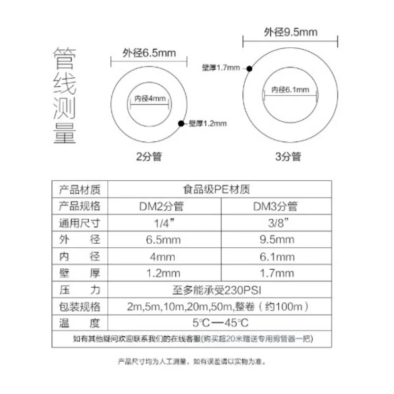 Water purifier water pipe 2 point pipe 3 point wastewater hose