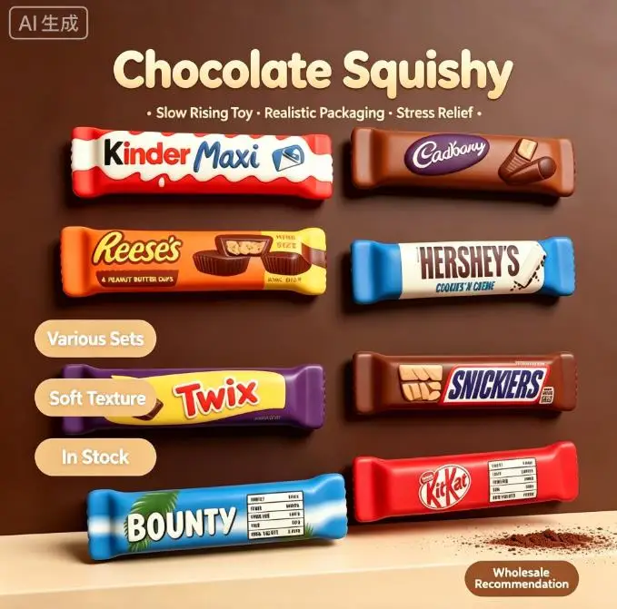 New 1/8 Piece anti Food Chocolate Butter Stick Soft Toy, Slow Rebound Squeezing Toy, Stress Relieving Sensory Toy, Party Gift